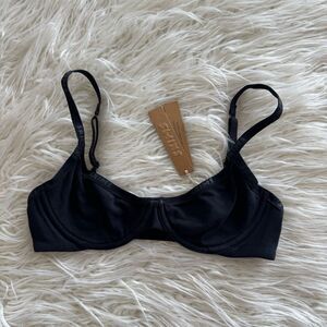 Skims Cotton Logo Demi Bra Soot Size 32B